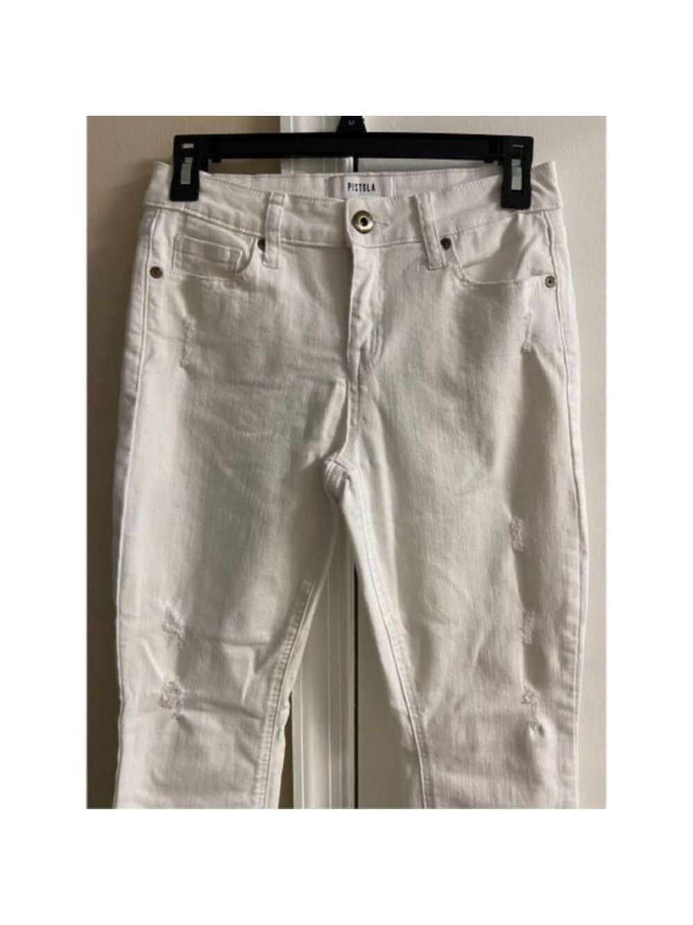 Pistola White Ankle Jeans distress 27 - Picture 3 of 5